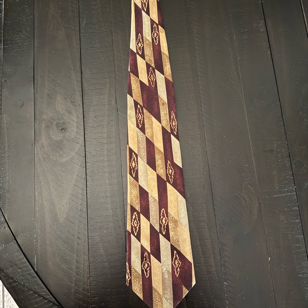 Gitman Brothers Burgundy and Gold Diamond Tie